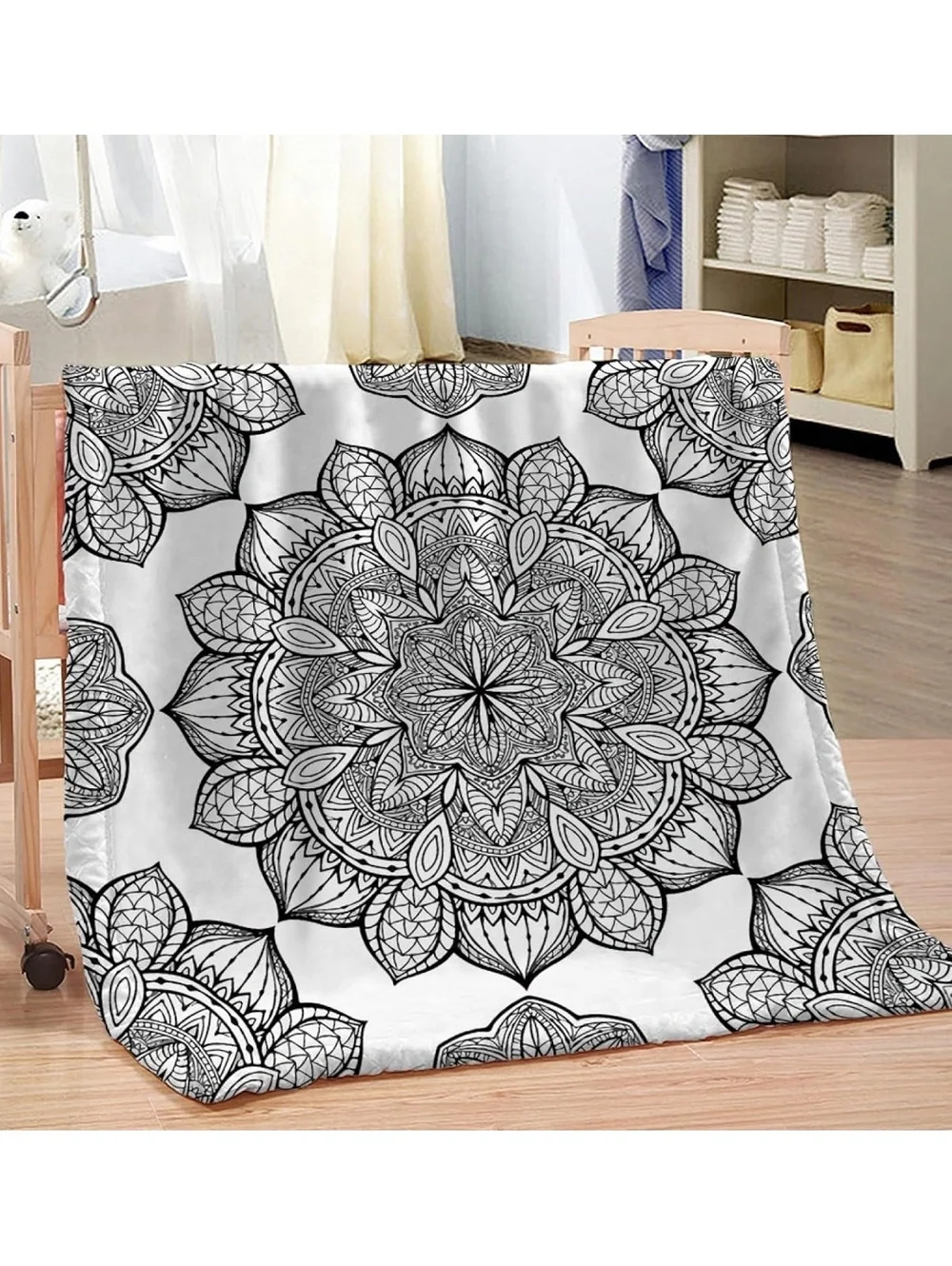 Black and White Mandala tapestry